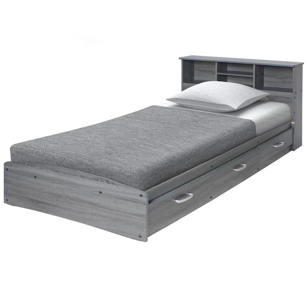 Kd California Wooden Full Captains Bed, Gray KD2820685 - main